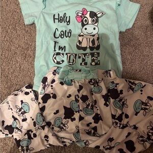 Cute Cow Print Baby Outfit